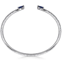 Outlet Gabriel & Co. 14K White Gold Arrow Sapphire and Diamond Cuff Bracelet