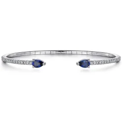 Outlet Gabriel & Co. 14K White Gold Arrow Sapphire and Diamond Cuff Bracelet