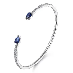 Outlet Gabriel & Co. 14K White Gold Arrow Sapphire and Diamond Cuff Bracelet