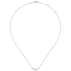 Sale Gabriel & Co. 14K White Gold Baguette and Round Diamond Zig Zag Necklace