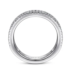 Hot Gabriel & Co. 14K White Gold Baguette and Round Diamond Anniversary Band - 0.9 ct