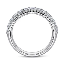 Hot Gabriel & Co. 14K White Gold Baguette and Round Diamond Anniversary Band - 0.55 ct