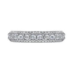 Hot Gabriel & Co. 14K White Gold Baguette and Round Diamond Anniversary Band - 0.55 ct
