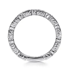 Online Gabriel & Co. 14K White Gold Baguette and Round Diamond Ring