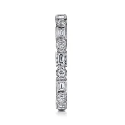 Online Gabriel & Co. 14K White Gold Baguette and Round Diamond Ring