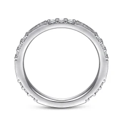 Hot Gabriel & Co. 14K White Gold Baguette and Round Diamond Stackable Ring
