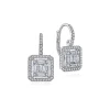 Clearance Gabriel & Co. 18K White Gold Baguette and Round Leverback Earrings