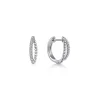Hot Gabriel & Co. 14K White Gold Beaded 15mm Diamond Huggies