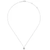 Sale Gabriel & Co. 14K White Gold Beaded Round Floating Diamond Pendant Necklace