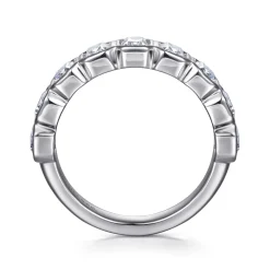 Online Gabriel & Co. 14K White Gold Bezel Emerald Cut Diamond Anniversary Band - 2.25 ct