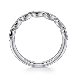 Clearance Gabriel & Co. 14K White Gold Bezel Pear Shape 7 Stone Diamond Anniversary Band - 0.7 ct