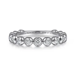 Gabriel & Co. 14K White Gold Bezel Set Diamond Ring Band