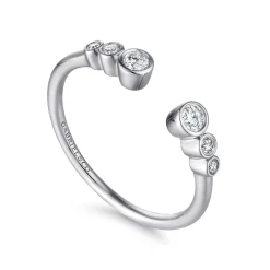 Outlet Gabriel & Co. 14K White Gold Bezel Set Diamond Split Stackable Ring