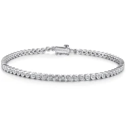 Gabriel & Co. 14K White Gold Bezel Set Diamond Tennis Bracelet