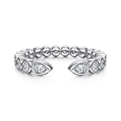 Online Gabriel & Co. 14K White Gold Bezel Set Pear and Round Open Diamond Eternity Band - 0.52 ct