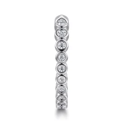 Online Gabriel & Co. 14K White Gold Bezel Set Pear and Round Open Diamond Eternity Band - 0.52 ct