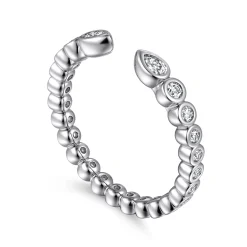 Online Gabriel & Co. 14K White Gold Bezel Set Pear and Round Open Diamond Eternity Band - 0.54 ct