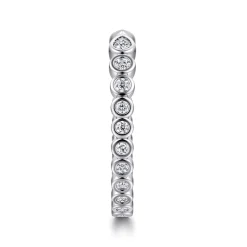 Online Gabriel & Co. 14K White Gold Bezel Set Pear and Round Open Diamond Eternity Band - 0.54 ct