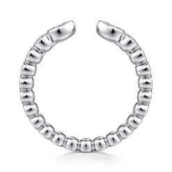 Best Gabriel & Co. 14K White Gold Bezel Set Pear and Round Open Diamond Eternity Band - 0.53 ct