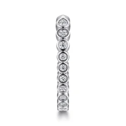 Best Gabriel & Co. 14K White Gold Bezel Set Pear and Round Open Diamond Eternity Band - 0.53 ct