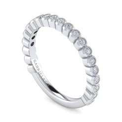 Outlet Gabriel & Co. 14K White Gold Bezel Set Stackable Diamond Band