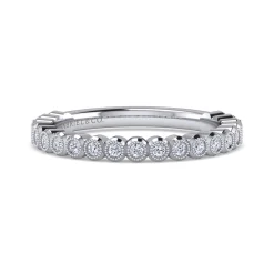 Outlet Gabriel & Co. 14K White Gold Bezel Set Stackable Diamond Band