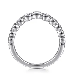 Best Gabriel & Co. 14K White Gold Bezel 11 Stone Diamond Anniversary Band - 0.5 ct