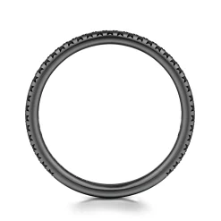Outlet Gabriel & Co. 14K White Gold-Black Rhodium Black Diamond Stackable Diamond Band