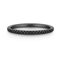 Outlet Gabriel & Co. 14K White Gold-Black Rhodium Black Diamond Stackable Diamond Band