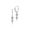 Hot Gabriel & Co. 14K White Gold Blue Topaz and Spiked Diamond Kite Drop Earrings
