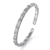 New Gabriel & Co. 14K White Gold Bujukan Bangle With Diamond Baguette Stations