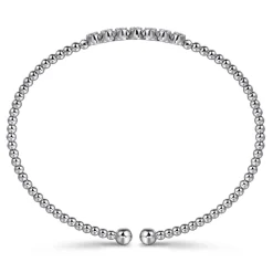 Sale Gabriel & Co. 14K White Gold Bujukan Bead and Cluster Diamond Bangle