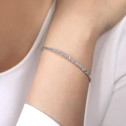 Hot Gabriel & Co. 14K White Gold Bujukan Bead Cuff Bracelet with Diamond Stations