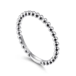 Discount Gabriel & Co. 14K White Gold Bujukan Beaded Stackable Ring