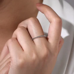 Discount Gabriel & Co. 14K White Gold Bujukan Beaded Stackable Ring