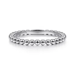 Discount Gabriel & Co. 14K White Gold Bujukan Beaded Stackable Ring