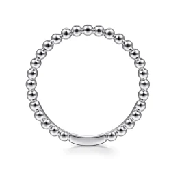 Discount Gabriel & Co. 14K White Gold Bujukan Beaded Stackable Ring