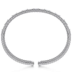 Best Gabriel & Co. 14K White Gold Bujukan Cuff Bracelet with Marquise and Round Diamonds
