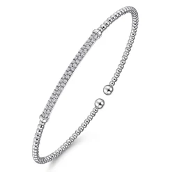 Discount Gabriel & Co. 14K White Gold Bujukan Diamond Bar Split Bangle