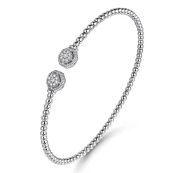 Sale Gabriel & Co. 14K White Gold Bujukan Diamond Hexagon Split Bangle