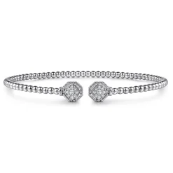 Sale Gabriel & Co. 14K White Gold Bujukan Diamond Hexagon Split Bangle