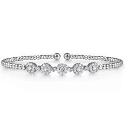 Outlet Gabriel & Co. 14K White Gold Bujukan Diamond Split Bangle