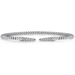 Gabriel & Co. 14K White Gold Bujukan Diamond Spikes Split Bangle
