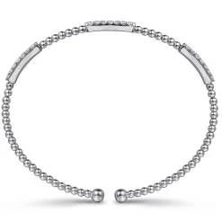 Hot Gabriel & Co. 14K White Gold Bujukan Diamond Stations Bangle