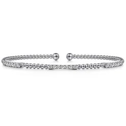 Hot Gabriel & Co. 14K White Gold Bujukan Diamond Stations Bangle