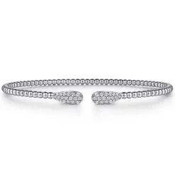 New Gabriel & Co. 14K White Gold Bujukan Diamond Teardrops Bangle