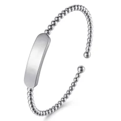 New Gabriel & Co. 14K White Gold Bujukan Personalized Bangle