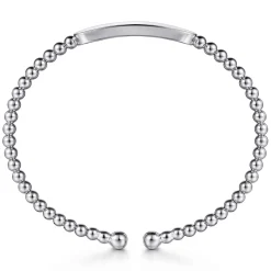 New Gabriel & Co. 14K White Gold Bujukan Personalized Bangle