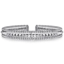 Best Gabriel & Co. 14K White Gold Bujukan Pyramid Bangle