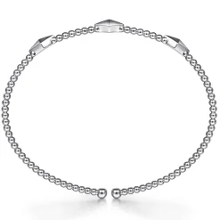 Best Gabriel & Co. 14K White Gold Bujukan Pyramid Stations Bangle